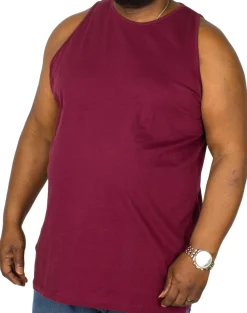 Sale Bigdude Plain Vest Burgundy Tall Tank Tops