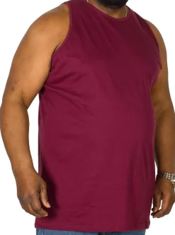 Sale Bigdude Plain Vest Burgundy Tall Tank Tops