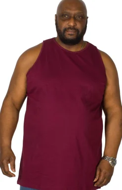 Sale Bigdude Plain Vest Burgundy Tall Tank Tops