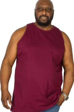 Sale Bigdude Plain Vest Burgundy Tall Tank Tops
