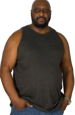 Hot Bigdude Plain Vest Charcoal Tall Tank Tops