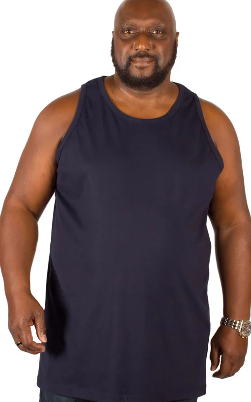 Discount Bigdude Plain Vest Navy Tank Tops