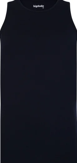 Discount Bigdude Plain Vest Navy Tank Tops