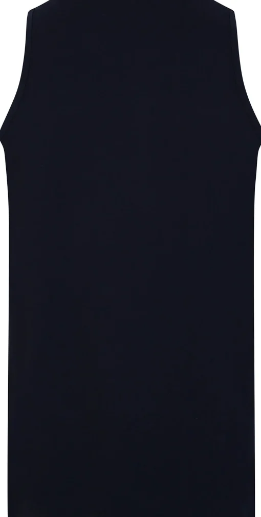 Discount Bigdude Plain Vest Navy Tank Tops