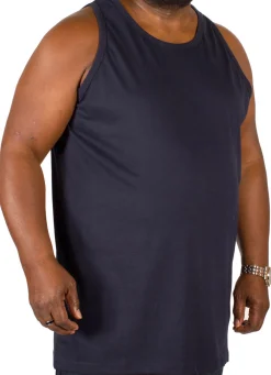 Discount Bigdude Plain Vest Navy Tall Tank Tops