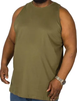 Hot Bigdude Plain Vest Olive Tall Tank Tops