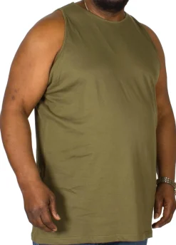 Hot Bigdude Plain Vest Olive Tall Tank Tops