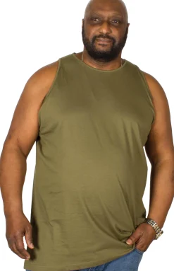 Hot Bigdude Plain Vest Olive Tall Tank Tops