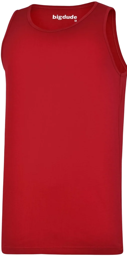 Clearance Bigdude Plain Vest Pepper Red Tall Tank Tops