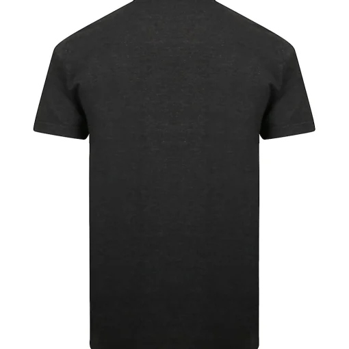 Outlet Bigdude Plain V-Neck T-Shirt Charcoal Marl T-shirts