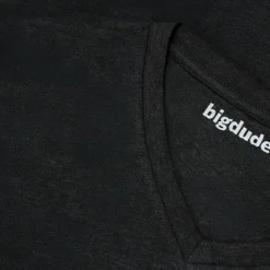 Outlet Bigdude Plain V-Neck T-Shirt Charcoal Marl T-shirts