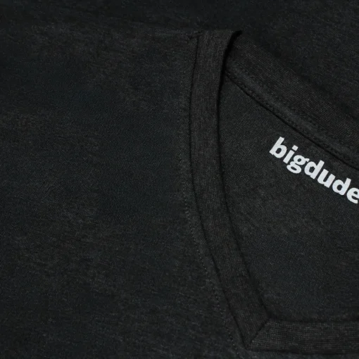 Outlet Bigdude Plain V-Neck T-Shirt Charcoal Marl T-shirts