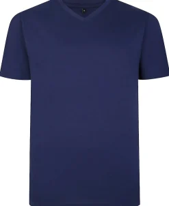 New Bigdude Plain V-Neck T-Shirt Navy T-shirts