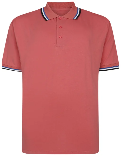 Best Bigdude Polo With Contrast Tipping Faded Red Polo Shirts