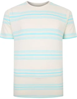 Fashion Bigdude Pure Cotton Striped T-Shirt Cream T-shirts