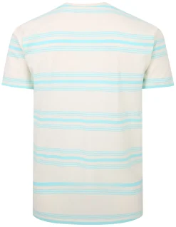 Fashion Bigdude Pure Cotton Striped T-Shirt Cream T-shirts