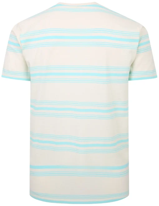 Fashion Bigdude Pure Cotton Striped T-Shirt Cream T-shirts