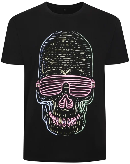 New Bigdude Skull Print T-Shirt Black Tall T-shirts