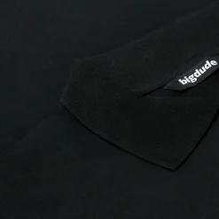 Outlet Bigdude Smart Single Jersey Long Sleeve Polo With Zip Black Polo Shirts