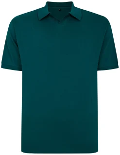 Best Bigdude Soft Jersey Cuban Collar Polo Shirt Green Polo Shirts