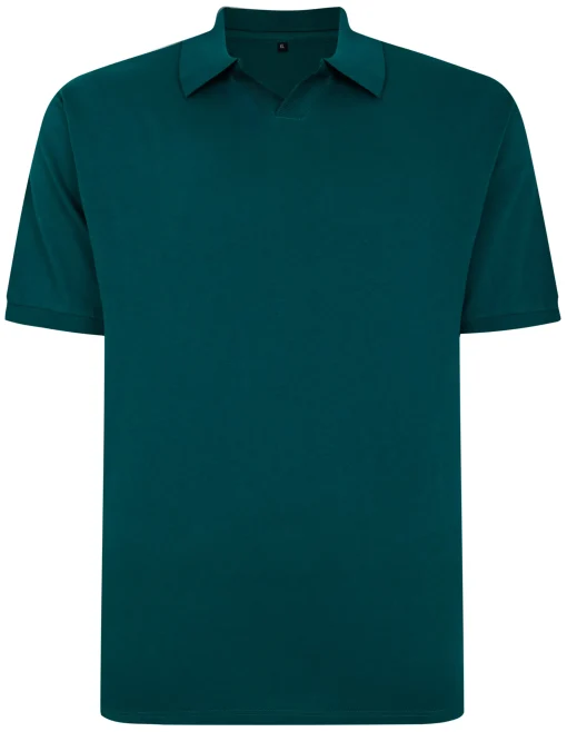 Best Bigdude Soft Jersey Cuban Collar Polo Shirt Green Polo Shirts