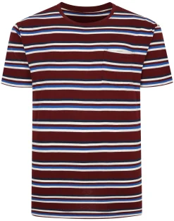 Sale Bigdude Stripe T-Shirt Burgundy T-shirts