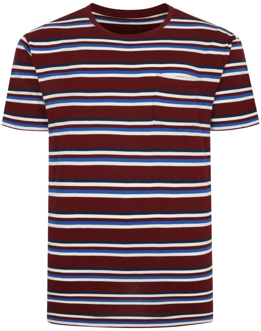 Sale Bigdude Stripe T-Shirt Burgundy T-shirts