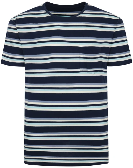 Discount Bigdude Stripe T-Shirt Navy T-shirts
