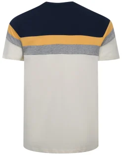 Outlet Bigdude Striped Colour Block T-Shirt Navy Tall T-shirts