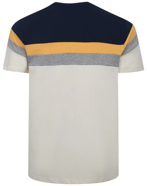 Outlet Bigdude Striped Colour Block T-Shirt Navy Tall T-shirts