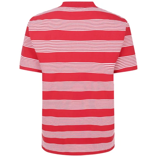 Discount Bigdude Striped Relaxed Collar Polo Pepper Red/White Polo Shirts