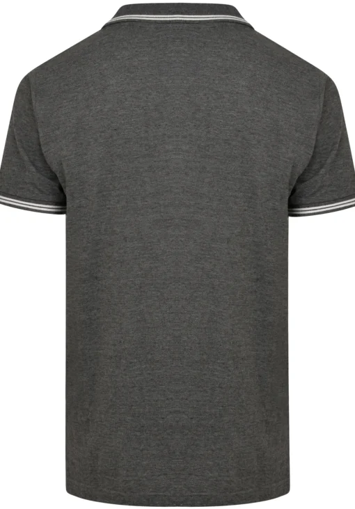 Outlet Bigdude Tipped Polo Shirt Charcoal Polo Shirts