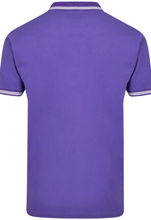 Discount Bigdude Tipped Polo Shirt Purple Polo Shirts