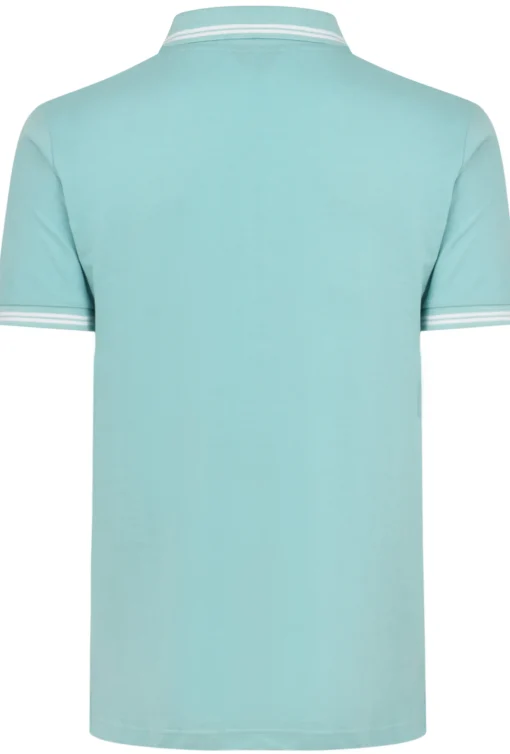 Hot Bigdude Tipped Polo Shirt Turquoise Polo Shirts