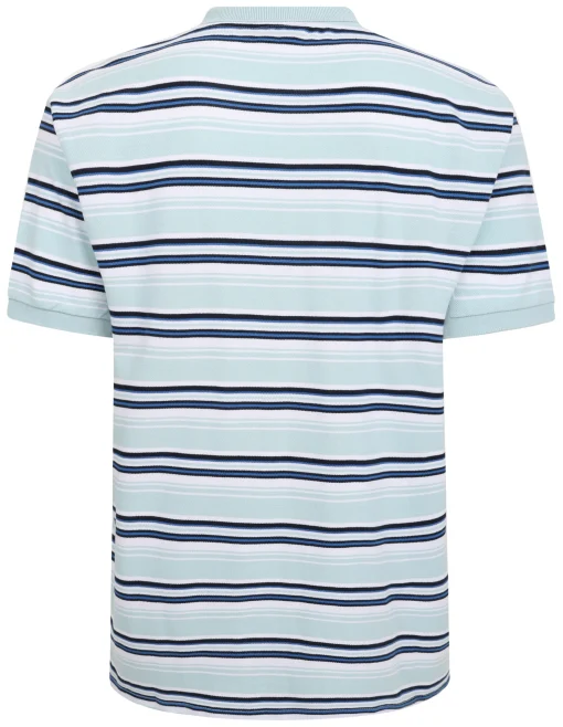 Discount Bigdude Varsity Striped Pique Polo Light Blue Tall Polo Shirts