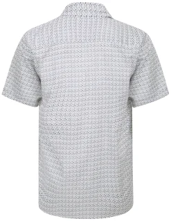 Best Bigdude Waves Viscose Relaxed Collar Shirt White Casual Shirts