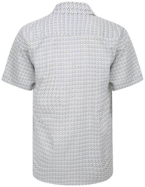 Best Bigdude Waves Viscose Relaxed Collar Shirt White Casual Shirts